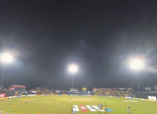 कीर्तिपुर रङ्गशालामा रातिको क्रिकेट खेलको फाइल तस्बिर — कर्णाली याक्स विराटनगर किङ्स